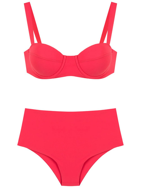  Isolda Vermelho High-waisted Bikini Set - Red 