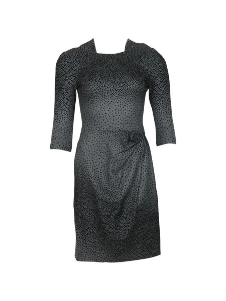  Issa Polka-dot Gathered Dress - Grey 