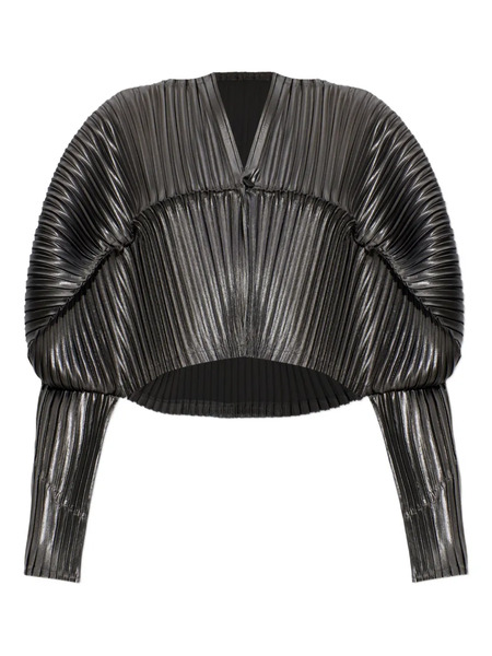  Issey Miyake Buttoned Pleated Top - Grey 