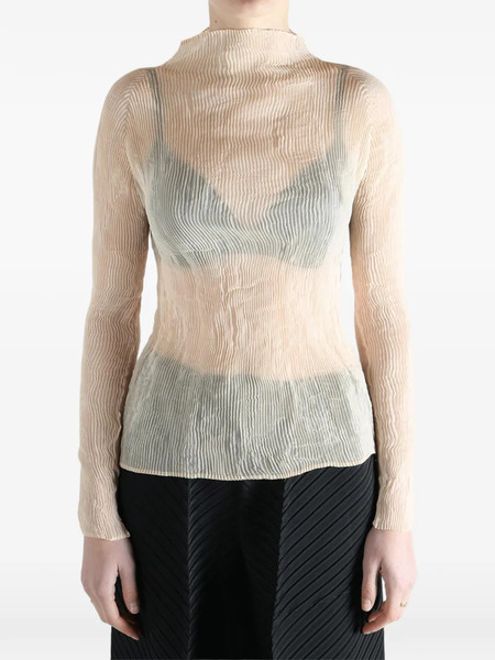  Issey Miyake Pleated Top - Neutrals 