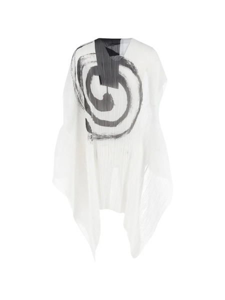  Issey Miyake Pre-owned Printed Cape - White 