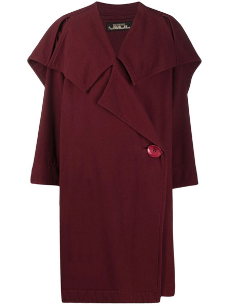  Issey Miyake Pre-owned 1980s Oversized Pleated Coat - Red 