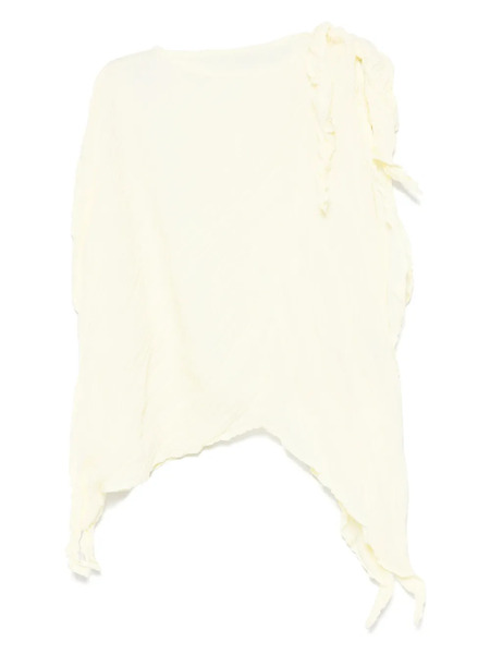  Issey Miyake Wrinkled Twisted Blouse - Yellow 