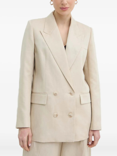  Ivy Oak Double-breasted Peak-lapel Blazer - Neutrals 