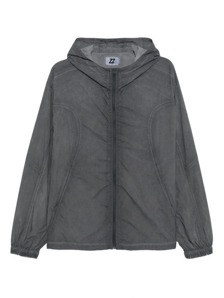  Izzue Embroidered-slogan Hooded Jacket - Grey 