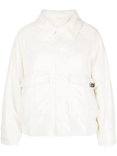  Izzue Logo-patch Press-stud Shirt Jacket - White 