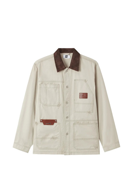  Izzue Logo-patch Shirt Jacket - Neutrals 