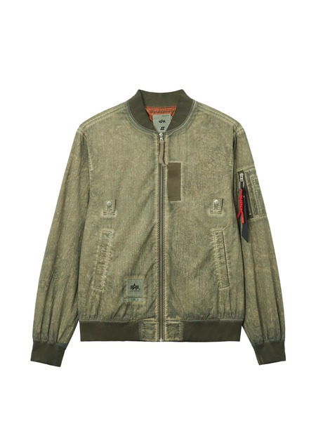  Izzue Ribbed Bomber Jacket - Green 