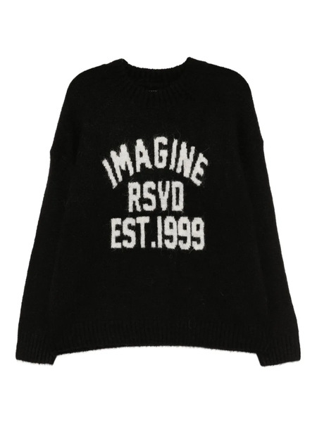  Izzue Slogan-intarsia Jumper - Black 