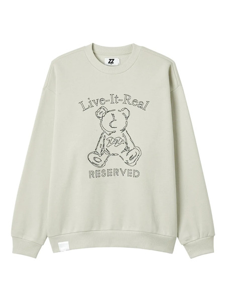  Izzue Teddy-embroidered Crew-neck Sweatshirt - Neutrals 