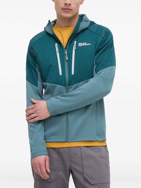  Jack Wolfskin Hooded Zip-fastening Performance Jacket - Blue 