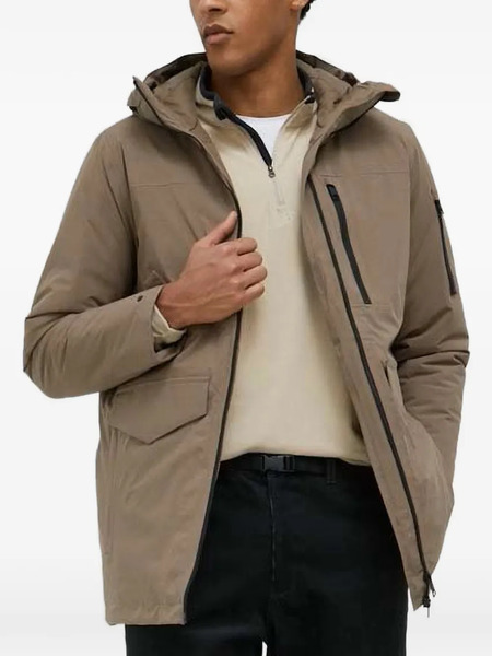  Jack Wolfskin Hooded Zip Jacket - Brown 