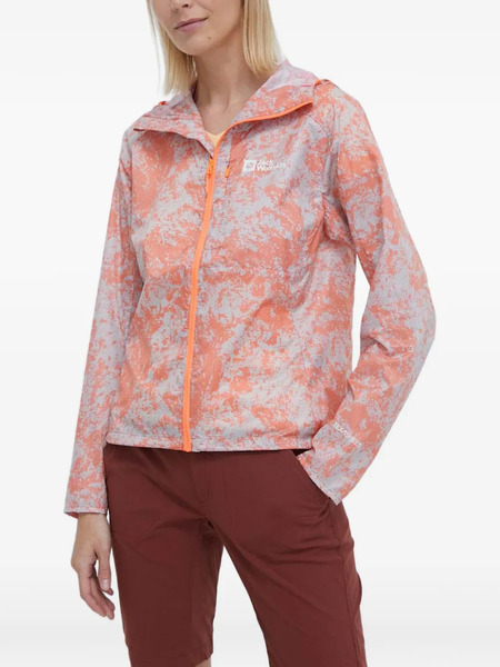  Jack Wolfskin Prelight Hooded Printed Jacket - Orange 