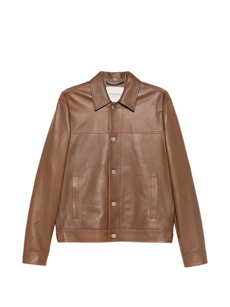  Jacob Cohën Button-fastening Leather Jacket - Brown 