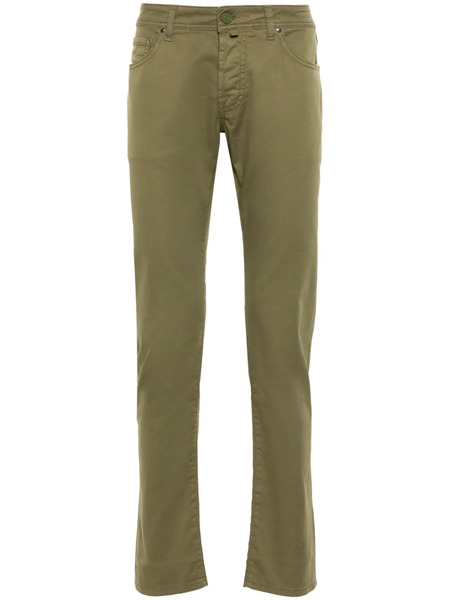  Jacob Cohën Logo-patch Trousers - Green 