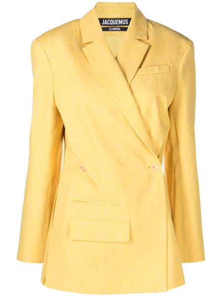  Jacquemus Asymmetric Double-breasted Blazer - Yellow 