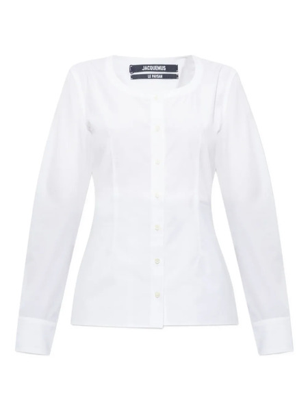  Jacquemus Button-front Long-sleeve Blouse - White 