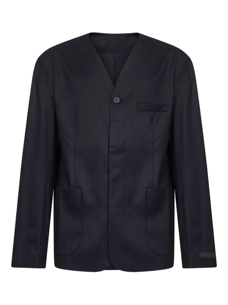  Jacquemus Collarless Patch-pocket Jacket - Blue 