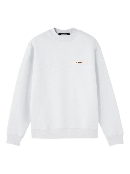  Jacquemus Crew-neck Logo-patch Sweatshirt - Grey 