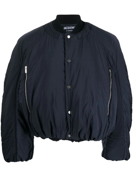  Jacquemus Croissant Puffer Bomber Jacket - Blue 