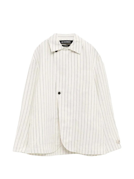  Jacquemus Dimanche Striped Jacket - Neutrals 