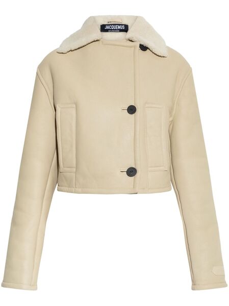  Jacquemus Double-breasted Shearling Jacket - Neutrals 