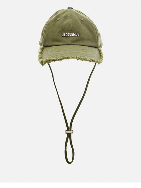  Jacquemus Fringed Topstitched Cap - Green 