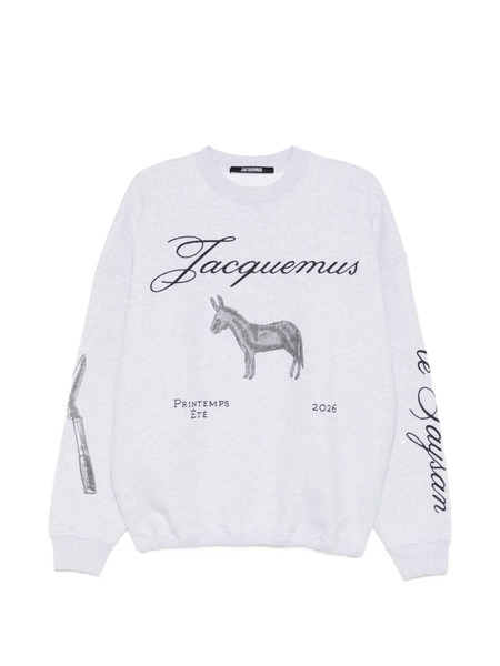  Jacquemus Graphic-print Jacquard Sweatshirt - Grey 