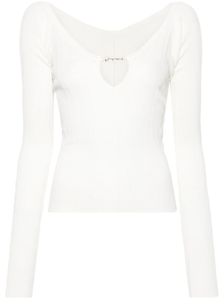  Jacquemus Le Haut Pralu Ribbed Top - White 