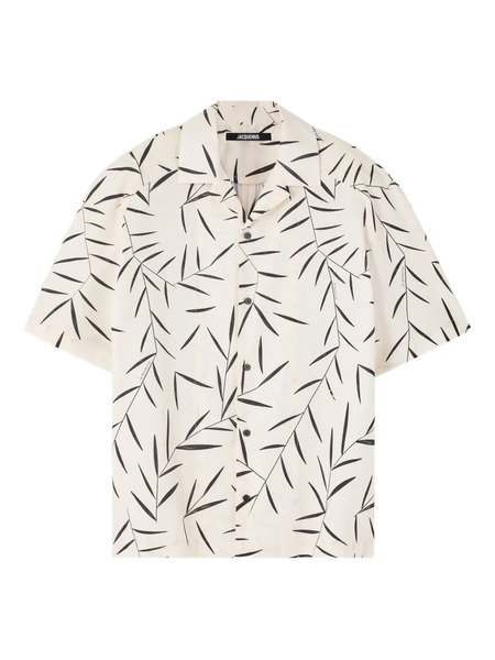  Jacquemus Leaf-print Short-sleeve Shirt - Neutrals 