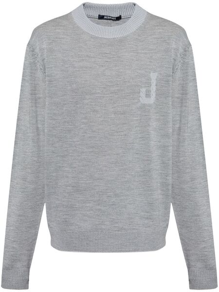  Jacquemus Logo-embroidered Jumper - Grey 