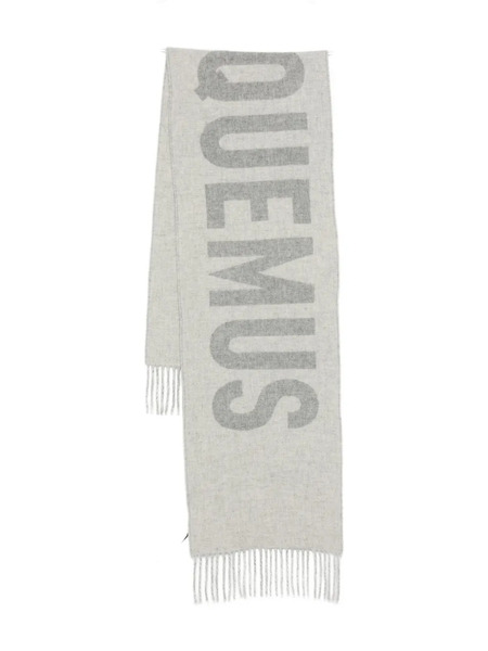  Jacquemus Logo Fringed Scarf - Grey 