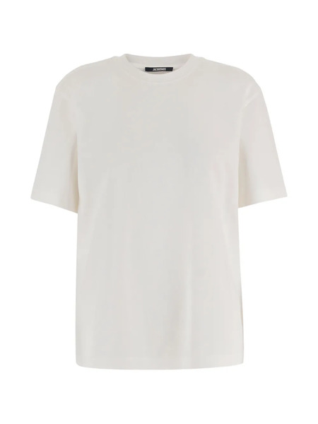  Jacquemus Logo-lettering Crew-neck T-shirt - Neutrals 