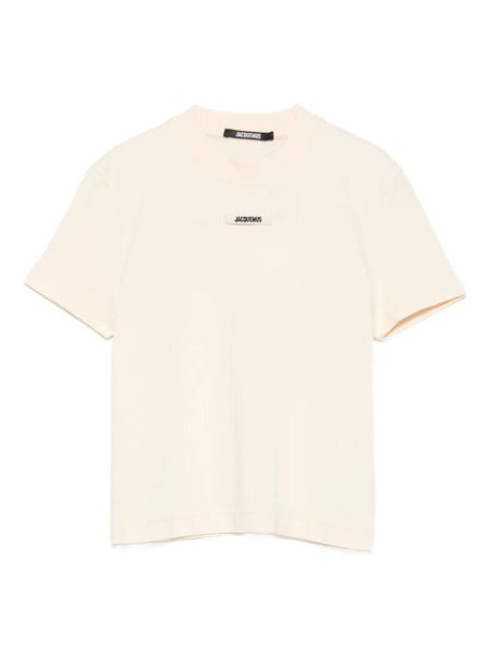  Jacquemus Logo-patch Cotton T-shirt - Neutrals 