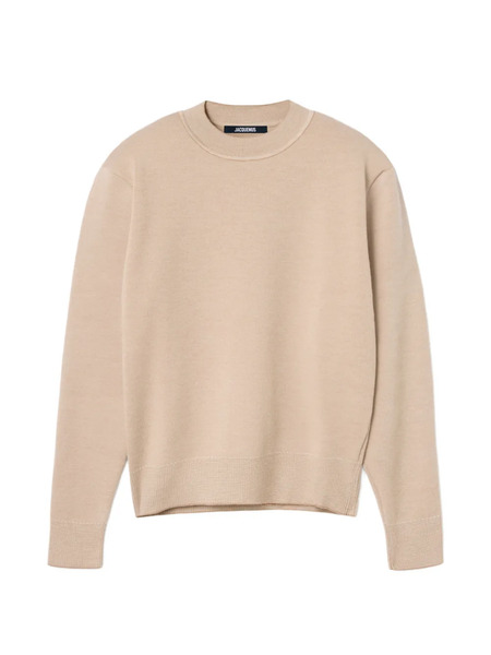  Jacquemus Piqué Logo- Embroidered Sweater - Neutrals 
