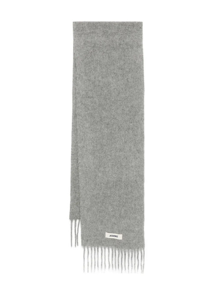  Jacquemus The Carro Fringed Scarf - Grey 