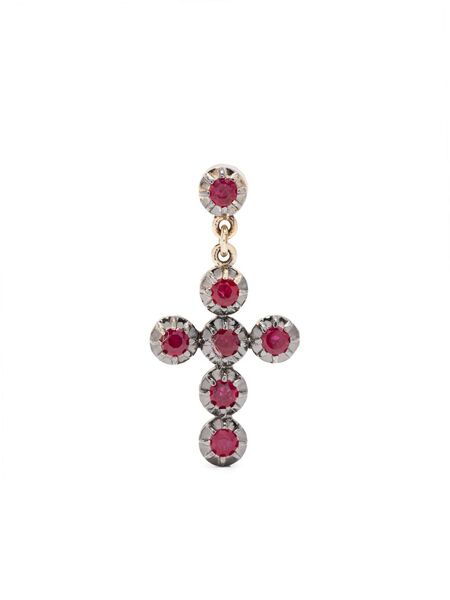  Jacquie Aiche 14kt Yellow Gold Ruby Earrings 