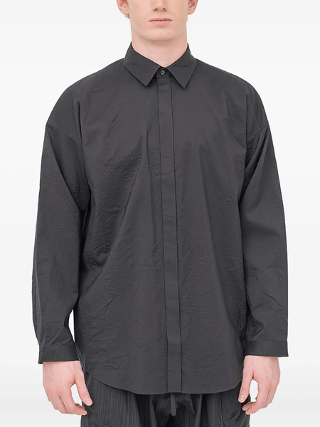  Jan Jan Van Essche Concealed-button Long-sleeved Shirt - Black 