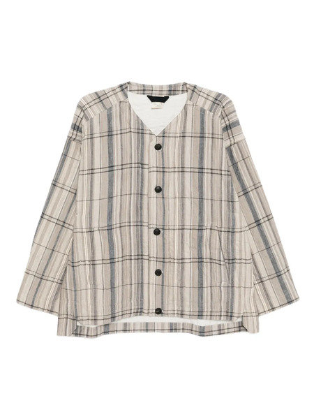  Jan Jan Van Essche Madras Checked Jacket - Neutrals 