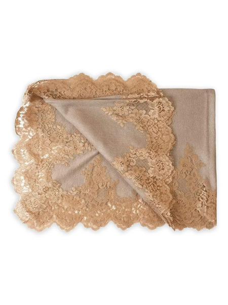  Janavi India Lace-trim Scarf - Gold 