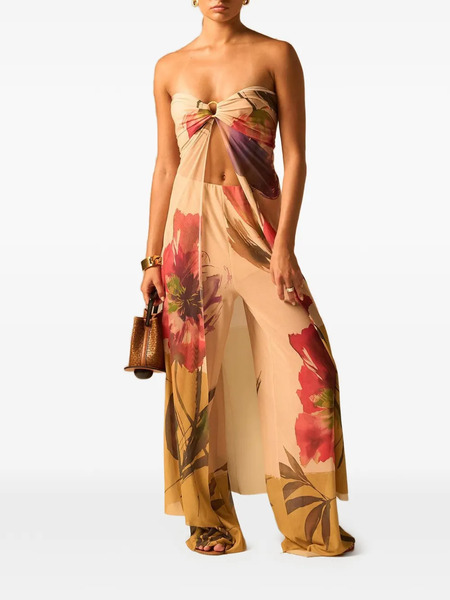  Jbq Coast Floral-print Top - Neutrals 