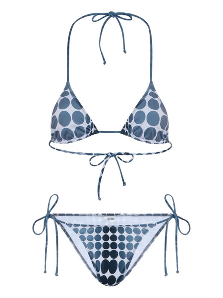  Jean Paul Gaultier Dots-print Tie Bikini Set - Grey 