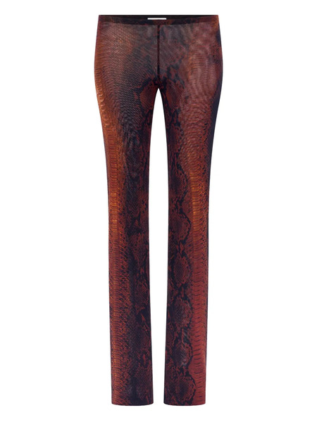  Jean Paul Gaultier Mesh Printed Python Trousers - Brown 