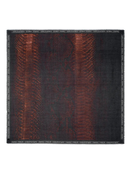  Jean Paul Gaultier Python Print Logo Scarf - Black 