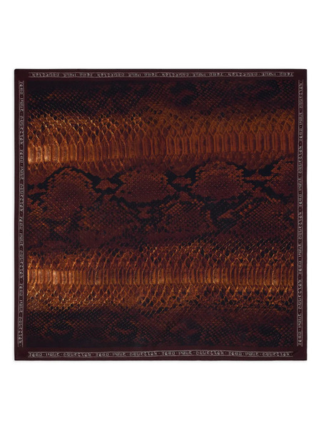  Jean Paul Gaultier Python Print Silk Scarf - Brown 