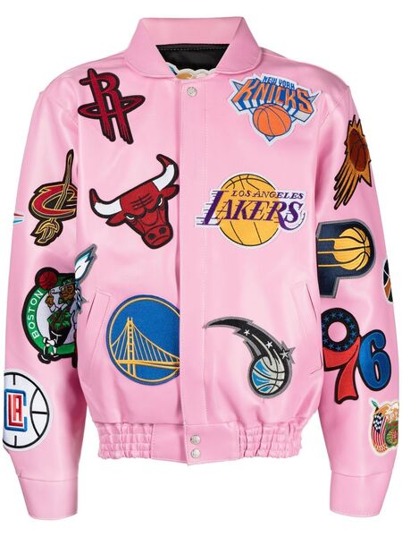  Jeff Hamilton Nba Collage Bomber Jacket - Pink 