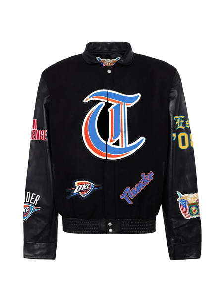  Jeff Hamilton Oklahoma City Thunder Varsity Jacket - Black 