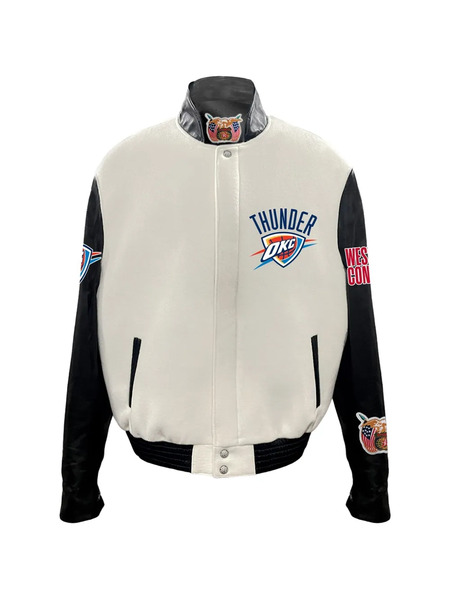  Jeff Hamilton Oklahoma City Thunder Varsity Jacket - Neutrals 