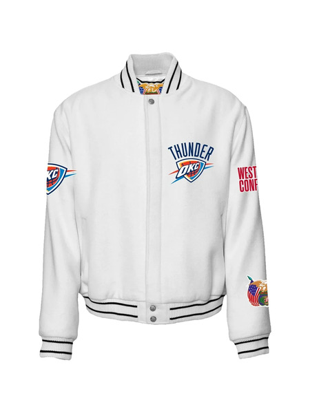  Jeff Hamilton Oklahoma City Thunder Varsity Jacket - White 