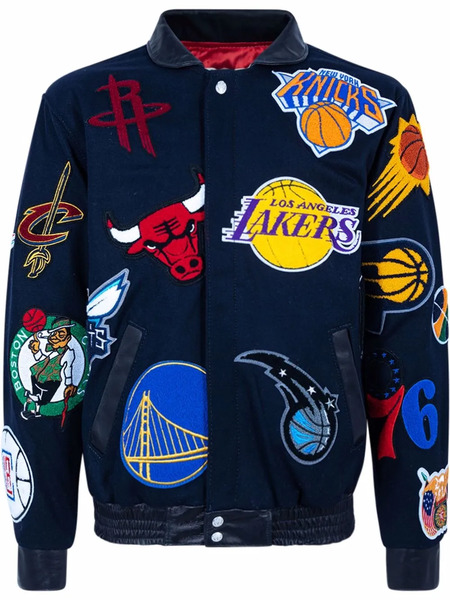  Jeff Hamilton X Nba Collage Wool Jacket - Blue 